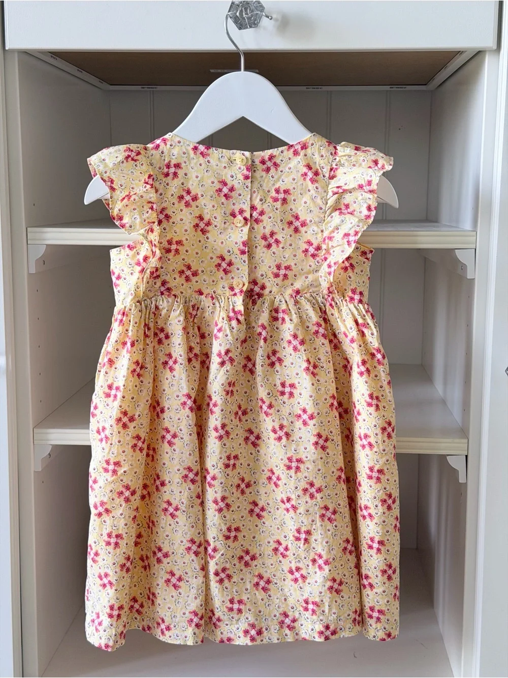GAP Yellow Floral Ruffle-Sleeve Dress for Kids